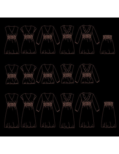 Schnittmuster für Bluse, Rock und Kleid Sifnos - Ikatee