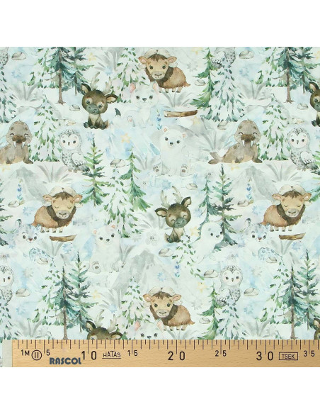 Premium-Baumwollstoff - Verschneiter Wald