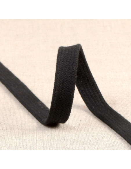 Flaches geflochtenes Band für Sweatshirt - Schwarz
