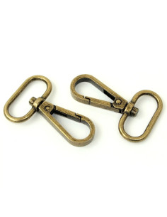Set aus 2 Metallkarabinern - Antik 25 mm