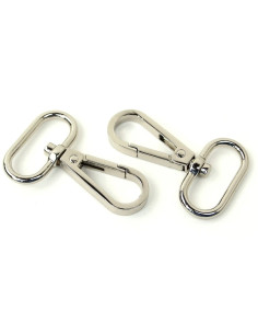 Set aus 2 Metallkarabinern - Silber 25 mm