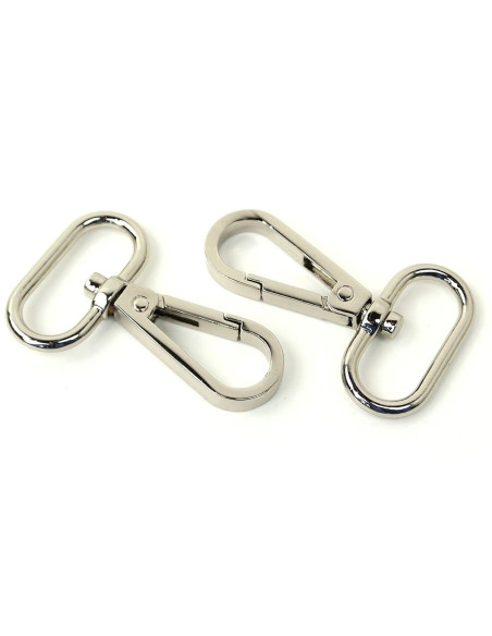Set aus 2 Metallkarabinern - Silber 25 mm