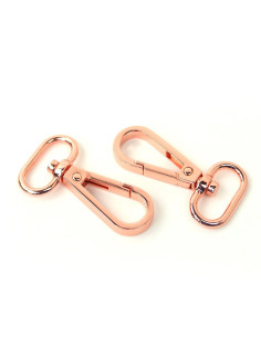 Set aus 2 Metallkarabinern - Roségold 19 mm