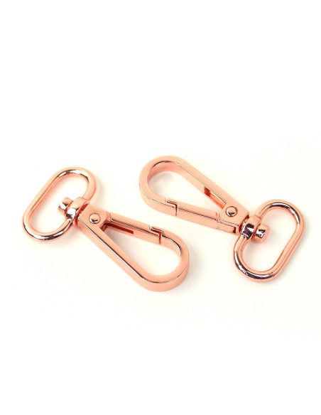 Set aus 2 Metallkarabinern - Roségold 19 mm