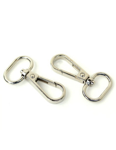 Set aus 2 Metallkarabinern - Silber 19 mm