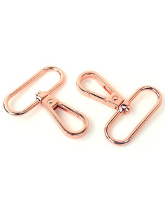Set aus 2 Metallkarabinern - Roségold 38 mm