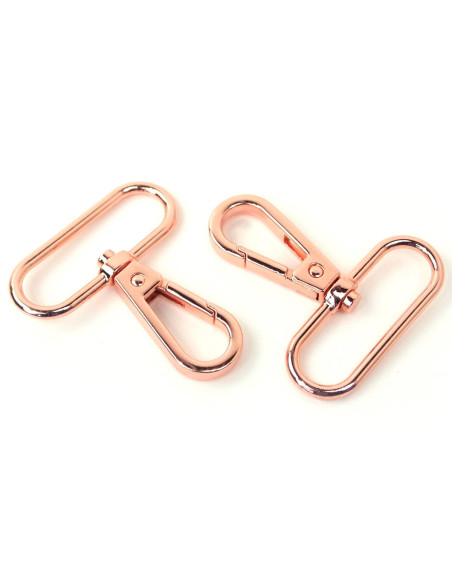 Set aus 2 Metallkarabinern - Roségold 38 mm