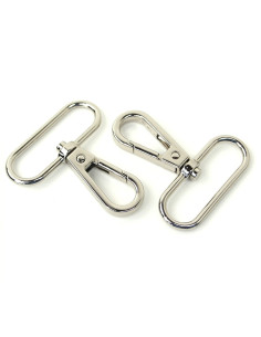 Set aus 2 Metallkarabinern - Silber 38 mm