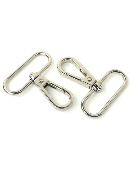 Set aus 2 Metallkarabinern - Silber 38 mm