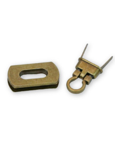 Rechteckiger Drehverschluss abgerundet - Antik 31 x 17 mm