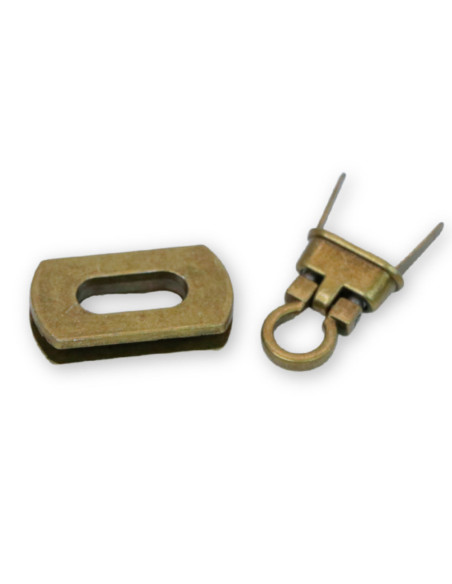 Rechteckiger Drehverschluss abgerundet - Antik 31 x 17 mm