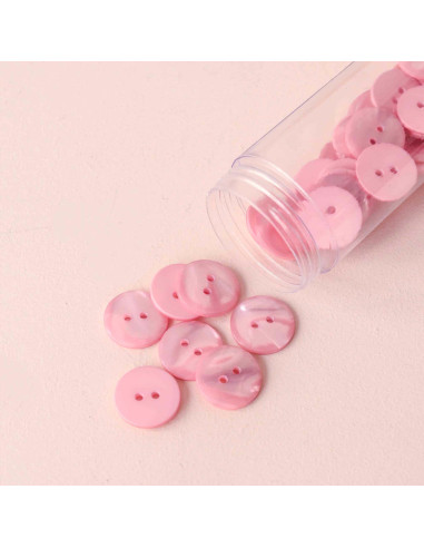 Sparkle-Knopf mit 2 Löchern - Hellrosa