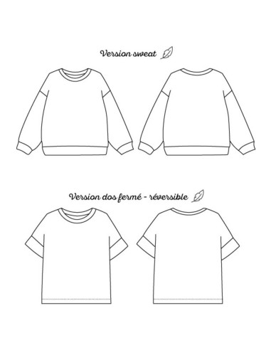 Oversize Sweatshirt- und T-Shirt-Schnittmuster Chouette - Marmaï Patterns