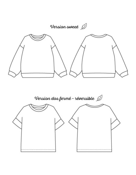 Oversize Sweatshirt- und T-Shirt-Schnittmuster Chouette - Marmaï Patterns