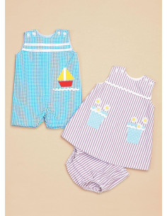 Latzhosen-, Kleid- und Höschenmuster für Babys - Butterick 6905
