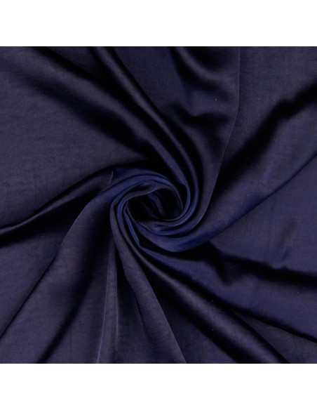 Satin deluxe Stoff mit Seidentouch - Marineblau