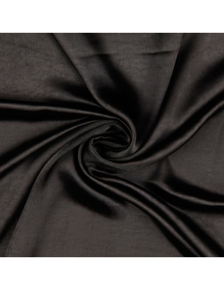 Satin deluxe Stoff mit Seidentouch - Schwarz