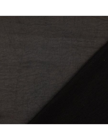 Satin deluxe Stoff mit Seidentouch - Schwarz