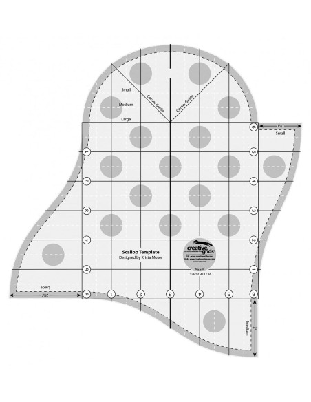 Regel für gewellte Kante Scallop Template Creative Grids