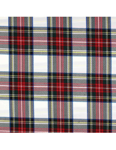 Schottisches Tartan-Gewebe - Rot, Grün, Gelb und Beige 2