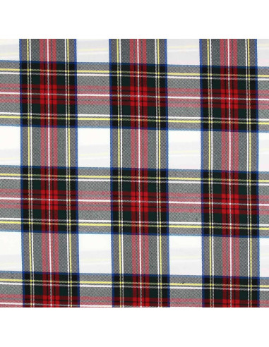 Schottisches Tartan-Gewebe - Rot, Grün, Gelb und Beige