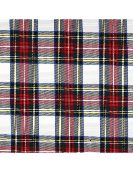 Schottisches Tartan-Gewebe - Rot, Grün, Gelb und Beige