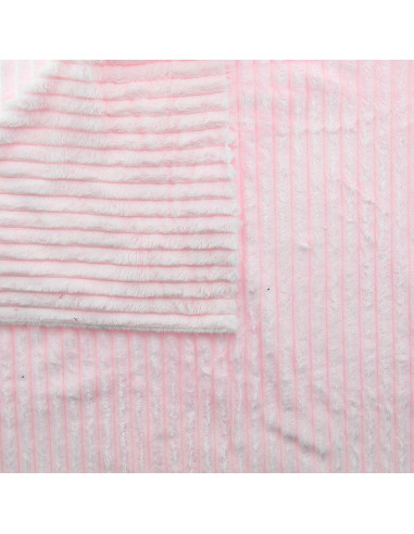 Minky-Stoff mit breiten Rippen - Rosa