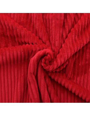 Minky-Stoff mit breiten Rippen - Rot