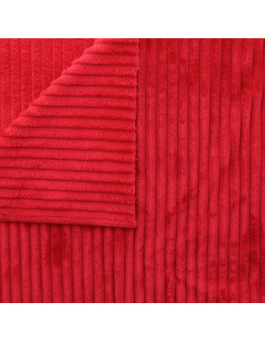 Minky-Stoff mit breiten Rippen - Rot