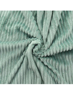 Minky-Stoff mit breiten Rippen - Salbeigrün