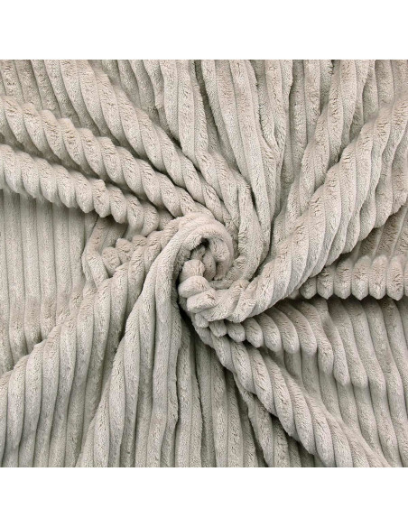Minky-Stoff mit breiten Rippen - Sandfarben