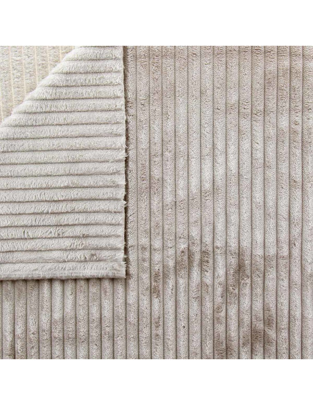 Minky-Stoff mit breiten Rippen - Sandfarben