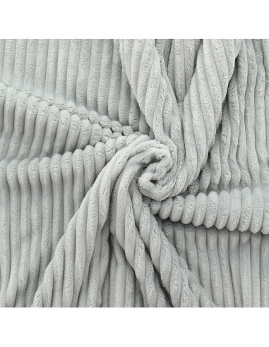 Minky-Stoff mit breiten Rippen - Grau