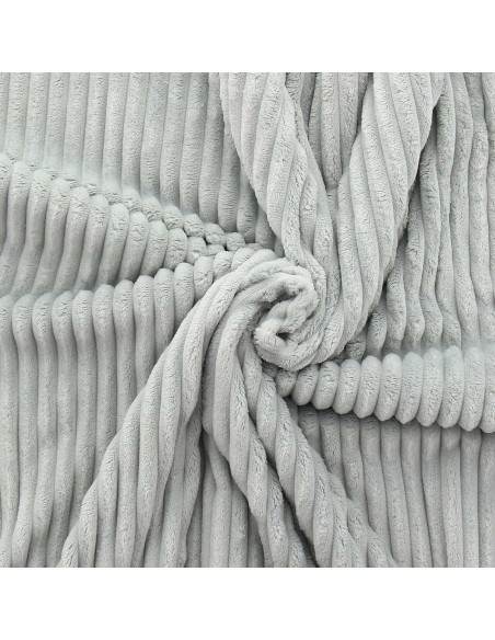 Minky-Stoff mit breiten Rippen - Grau
