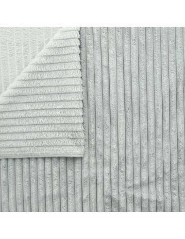 Minky-Stoff mit breiten Rippen - Grau