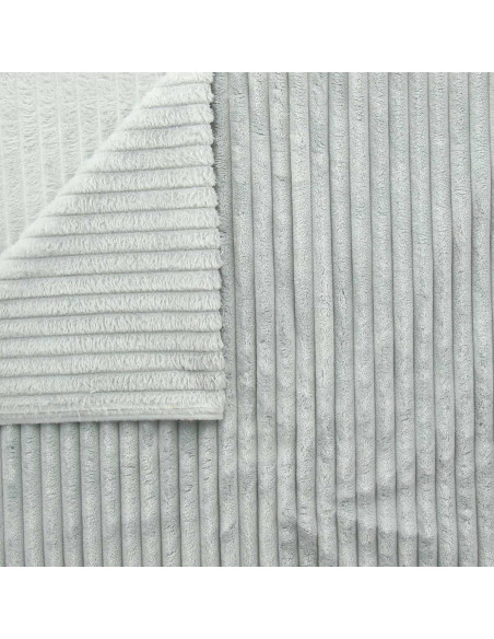 Minky-Stoff mit breiten Rippen - Grau