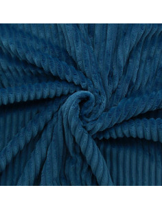Minky-Stoff mit breiten Rippen - Petrolblau
