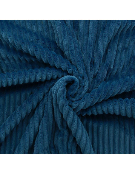 Minky-Stoff mit breiten Rippen - Petrolblau
