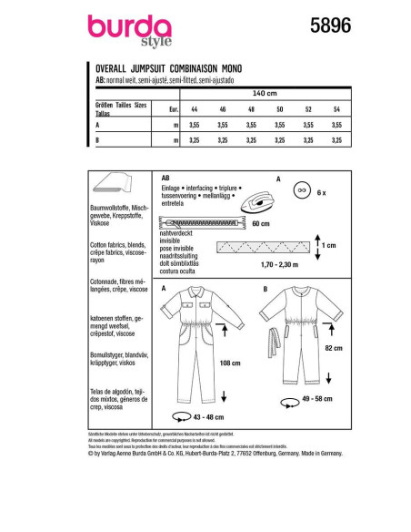 Schnittmuster - Burda 5896