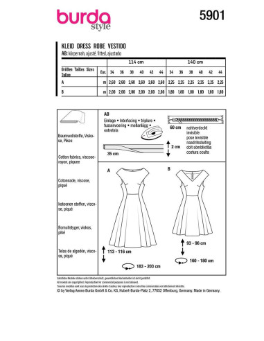 Kleid Schnittmuster - Burda 5901