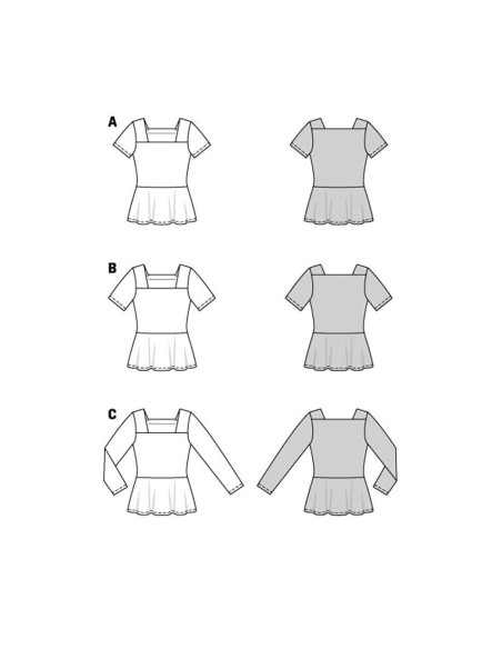 Blusenschnittmuster - Burda 5908