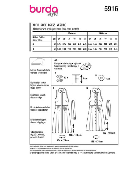Kleidmuster - Burda 5916