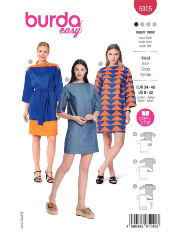 Kleid Schnittmuster - Burda 5925