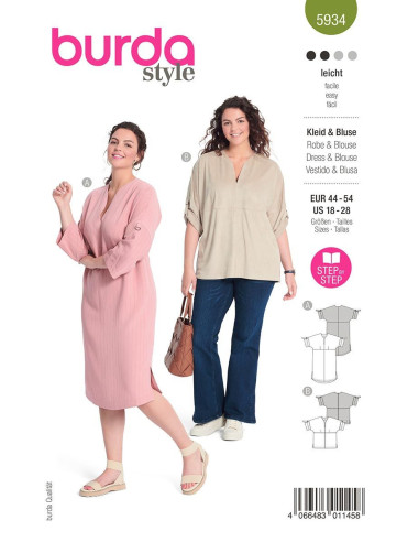 Kleid- und Blusenmuster - Burda 5934