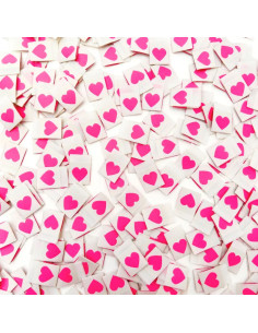 Set von 8 gewebten Etiketten - Pink heart 2