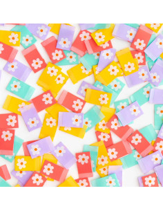 Set von 8 gewebten Etiketten - Gänseblümchen 2