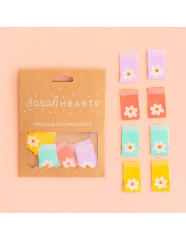 Set von 8 gewebten Etiketten - Gänseblümchen