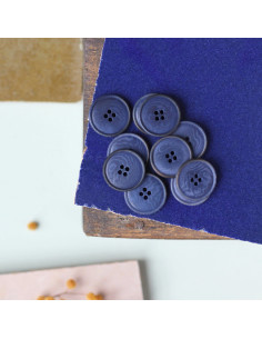 Corozo-Knopf mit schmalem Rand 20 mm - Indigo