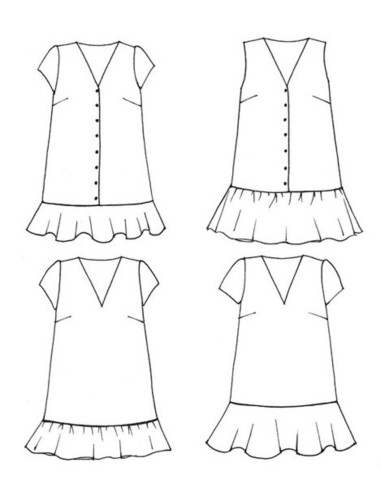 Volute-Kleid Schnittmuster - Anna Rose Patterns