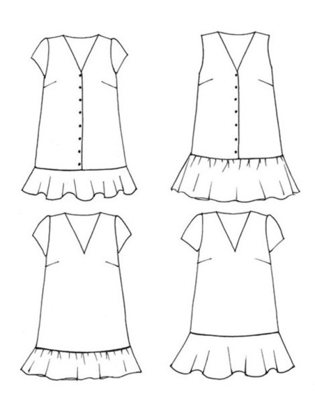 Volute-Kleid Schnittmuster - Anna Rose Patterns